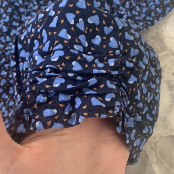 Free People Havannah Honey Top blue crop top Midnight hearts Linen Blend… - Picture 12 of 15